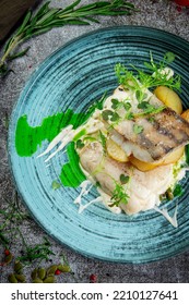 Fried Perch With Potatoes And Cream Sauce