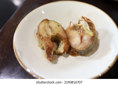 Fried Pike Perch On Plate In Restaurant