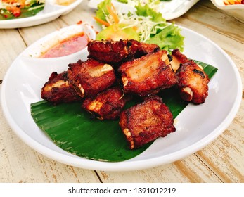 Fried Pork Sparerib Baked In Brandy Sauce.