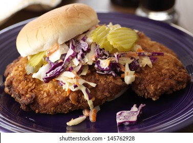 Fried Pork Tenderloin Sandwich