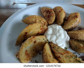 Fried Potato With Sauce Mayonaise