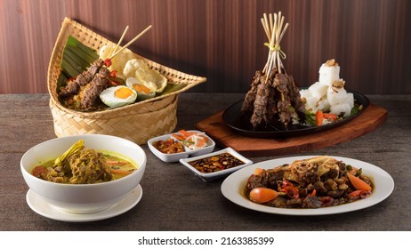 Fried Rice, Meat Satay, Oxtail Soup And Beef Stew