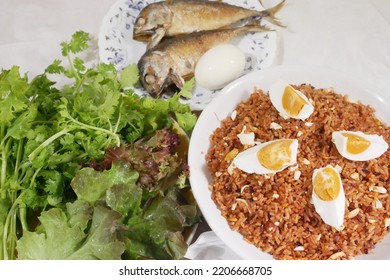 Fried Rice With Salted Egg And Side Dish