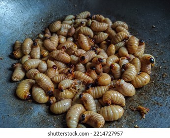 Fried Sago Caterpillar Is One Of The Extreme Traditional Foods And Is A Favorite Food By Some People Who Like It.