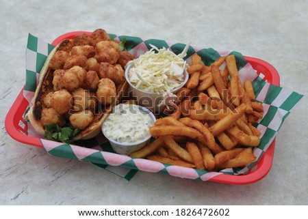Fried Scallops with French Fries Coleslaw New England Cuisine