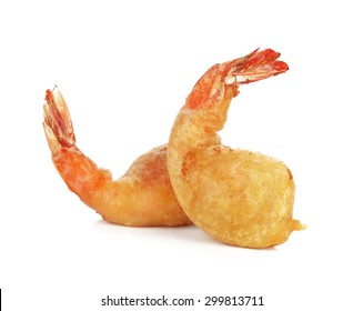 Fried Shrimp Ball On White Background.