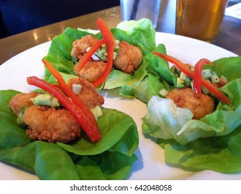 Fried Shrimp Butter Lettuce Wraps