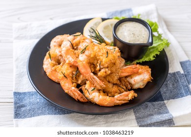 Fried Shrimps Or Prawns With Sauce