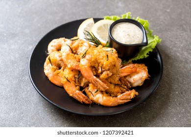 Fried Shrimps Or Prawns With Sauce