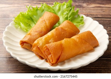 Fried Spring Rolls Of Chinese Food