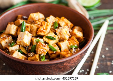 Fried Tofu With Sesame Seeds And Spices