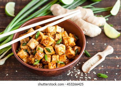 Fried Tofu With Sesame Seeds And Spices