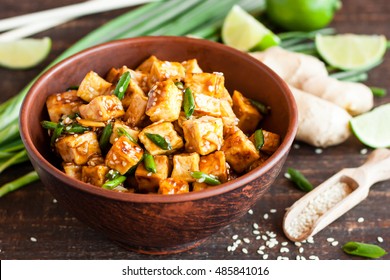 Fried Tofu With Sesame Seeds And Spices