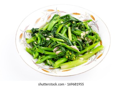 Fried Vegetables Isolated White Background