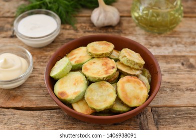 Fried Zucchini In A Bowl