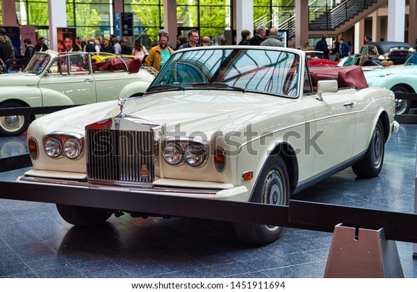 Friedrichshafen May 2019 White Rollsroyce Corniche Stock Photo