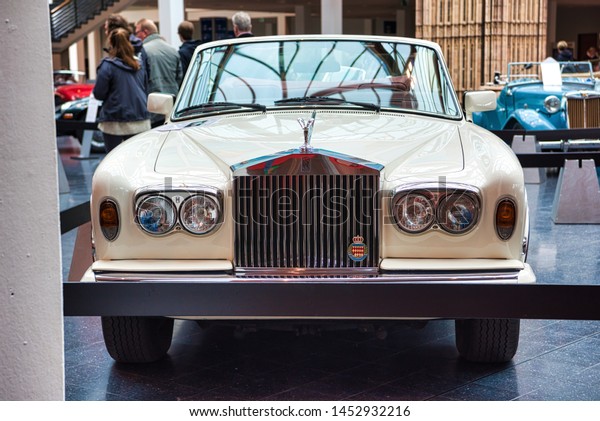 Friedrichshafen May 2019 White Rollsroyce Corniche Stock Photo