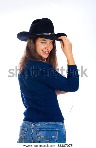 Friendly Country Girl Cowboy Hat Pretty Stock Photo 88387075 | Shutterstock