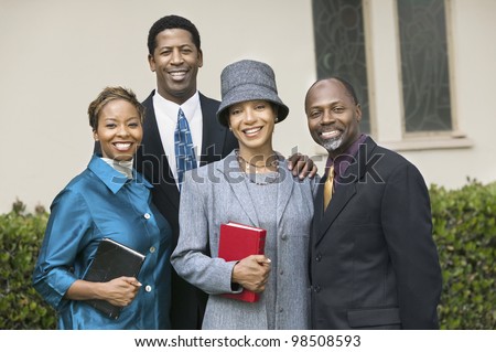 Friendly Couples Going to Church on Sunday