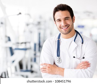 Friendly Male Doctor At The Gym Smiling