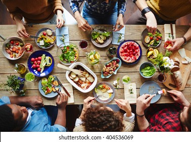 Top View Friends Having Lunch Stock Photo 427193734 | Shutterstock