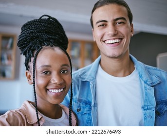 Friends, Diversity And Happy Students Take A Selfie In College Or University Campus On A Weekend. Portrait Of Black Woman Or Gen Z Girl And Young Latino Man Enjoying School Scholarship Education