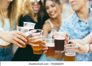 Friends Drinking Beer Having Fun Music Stock Photo 701606059 | Shutterstock