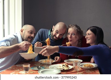 Friends Eating Together