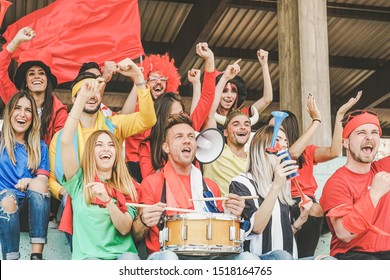 Friends Football Supporter Fans Watching Soccer Stock Photo 1518164765 ...