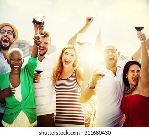 Friends Friendship Celebration Outdoors Party Concept - Shutterstock ID 311680430