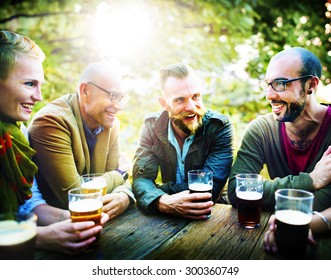 Friends Friendship Outdoor Chilling Togetherness Concept - Shutterstock ID 300360749