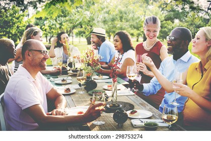 Friends Friendship Outdoor Dining People Concept