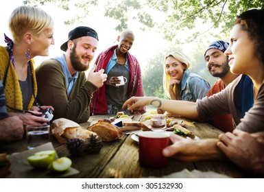 Friends Friendship Outdoor Dining People Concept Stock Photo 305132930 ...