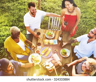 Friends Friendship Outdoor Dining People Concept - Powered by Shutterstock