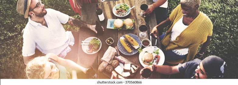 Friends Friendship Outdoor Dining People Concept - Powered by Shutterstock