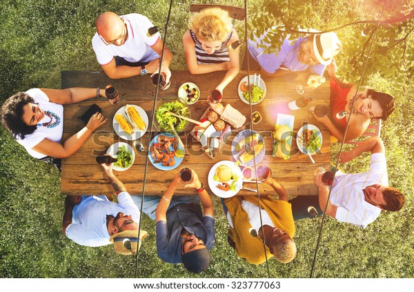 Friends\
Friendship Outdoor Dining People\
Concept