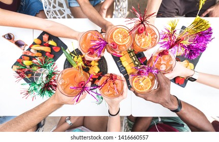 Friends Hands Toasting 