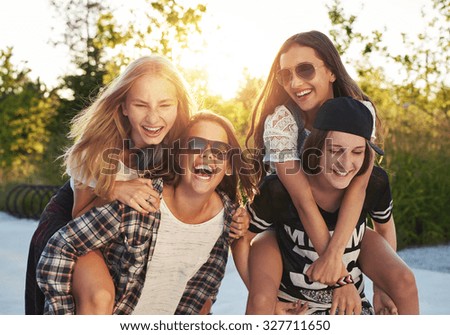 Friends hanging out on a summer day