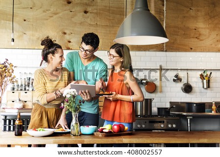 Friends Happiness Enjoying Dinning Eating Concept