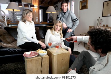 Friends Having In Formal Dinner Party