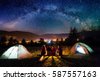 camping tent night