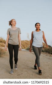 Friends Hiking Through The Hills Of Los Angeles