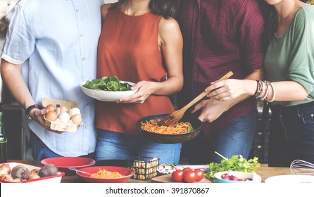 Friends Kitchen Cooking Dining Togetherness Concept - Powered by Shutterstock