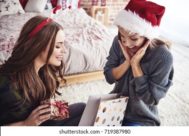 Friends Opening A Christmas Present
