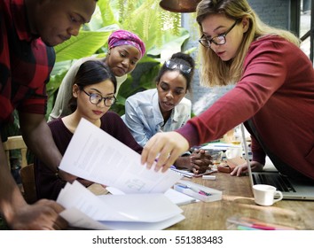 Friends People Group Teamwork Diversity - Shutterstock ID 551383483