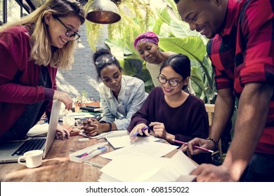 Friends People Group Teamwork Diversity - Shutterstock ID 608155022