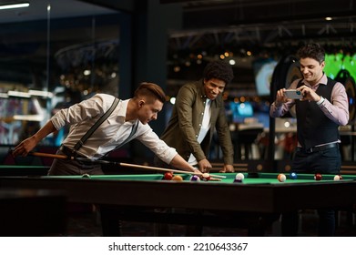 Friends Playing Pool And Shooting Video