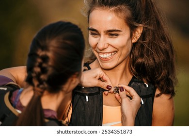 Friends preparing for a marathon trail in the nature - Powered by Shutterstock