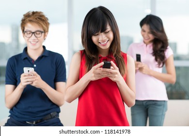 Friends Sending Tons Of Sms To Each Other To Keep In Touch