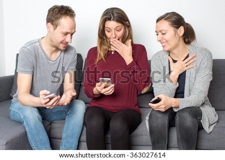 friends share internet gossip